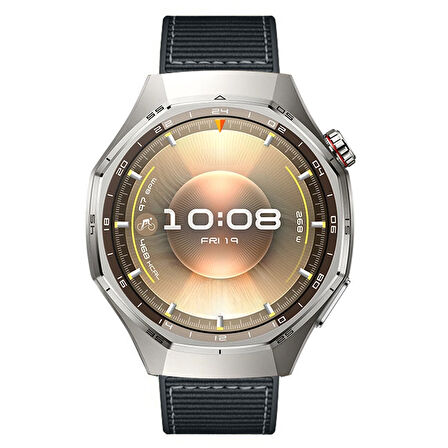 Sneezy Huawei Watch GT6 Pro 46mm İle Uyumlu Metal Tokalı Dikiş Desenli Dokuma Silikon Kordon