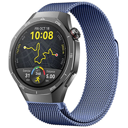 Huawei Watch GT5 Pro 46mm Uyumlu Manyetik Milanese Loop Metal Kordon 