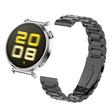 Huawei Watch Gt5 41mm İle Uyumlu Ironweft Paslanmaz Döküm Çelik Metal Kordon
