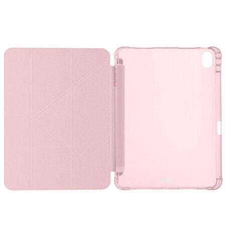 Apple iPad Air 11'' M3 2025/M2 2024 Uyumlu Üçgen Katlanabilir Kalem Şarj Bölmeli Standlı Kılıf