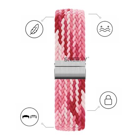 Huawei Watch Fit 5 Pro İle Uyumlu Metal Klipsli Solo Fiberlink Yumuşak Kumaş Örgü Kordon