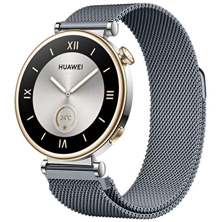 Huawei Watch GT4 41mm Uyumlu Manyetik Milanese Loop Metal Kordon 
