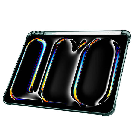 iPad Pro 11 inç M5 2025 Uyumlu Kılıf Üçgen Katlanabilir Kalem Şarj Bölmeli Kılıf A2836 A2837 A3006