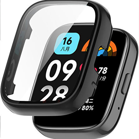 Xiaomi Redmi Watch 3 Active / Lite Uyumlu Güçlendirilmiş 360 Kasa ve Ekran Koruyucu