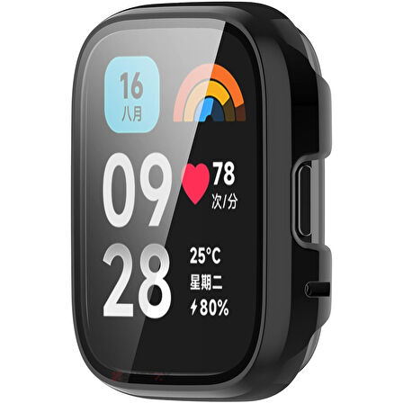 Xiaomi Redmi Watch 3 Active / Lite Uyumlu Güçlendirilmiş 360 Kasa ve Ekran Koruyucu
