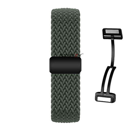 Sneezy Huawei Watch GT5 41mm İle Uyumlu FiberLink Manyetik Tokalı Kumaş Örgü Kordon