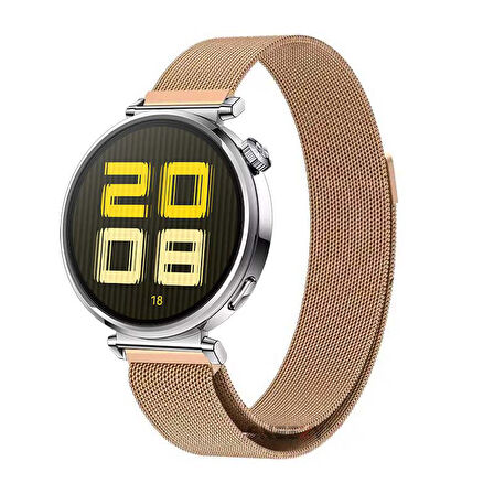 Sneezy Huawei Watch GT5 41mm İle Uyumlu Woven Wire Tasarım Metal Hasır Kordon