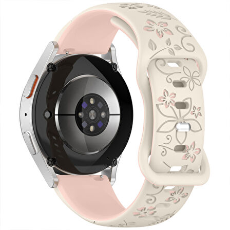 Huawei Watch GT4 41mm Uyumlu FloraFlex Çiçek Desenli Yumuşak Soft Silikon Kordon