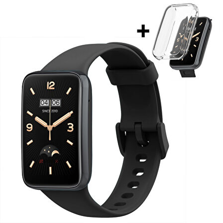 Mi Band 7 Pro İle Uyumlu Yumuşak Soft Silikon Tokalı Kordon Ve Tpu Şeffaf Kasa Koruyucu