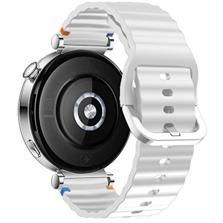 Huawei Watch GT4 41mm İle Uyumlu Dalga Desenli Tokalı Yumusaş Soft Silikon Kordon
