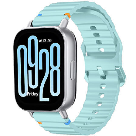 Redmi watch 5 Lite 5 Active İle Uyumlu Dalga Desenli Tokalı Yumusaş Soft Silikon Kordon