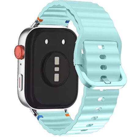 Redmi watch 5 Lite 5 Active İle Uyumlu Dalga Desenli Tokalı Yumusaş Soft Silikon Kordon