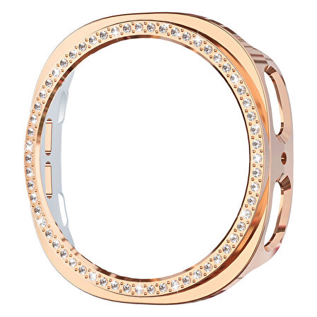 Samsung Galaxy Watch 8 40mm İle Uyumlu Zarif Kristal Taşlı Kasa Koruyucu Kılıf