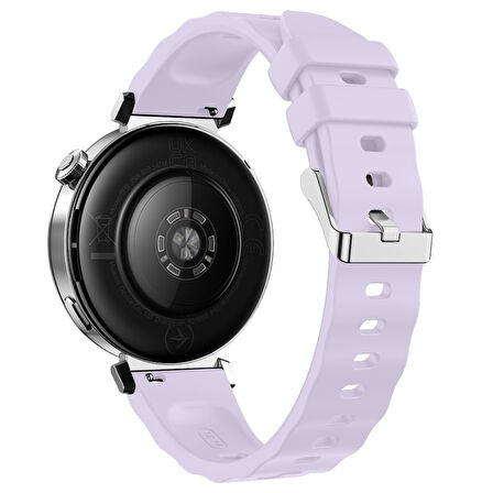 Sneezy Huawei Watch GT6 41mm İle Uyumlu SoftFlex Metal Tokalı Spor Silikon Akıllı Saat Kordonu