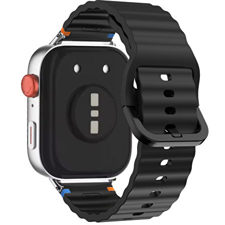 Huawei Watch Fit 3 İle Uyumlu Dalga Desenli Tokalı Yumusaş Soft Silikon Kordon