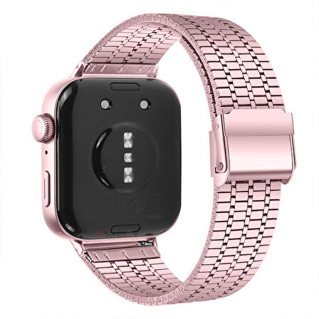 Huawei Watch Fit 3 İle Uyumlu Lux Correa Paslanmaz Metal Tokalı Kordon