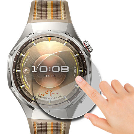 Huawei Watch GT6 Pro 46mm Uyumlu Kolay Takılabilir Takma Aparatlı Temperli Cam Ekran Koruyucu