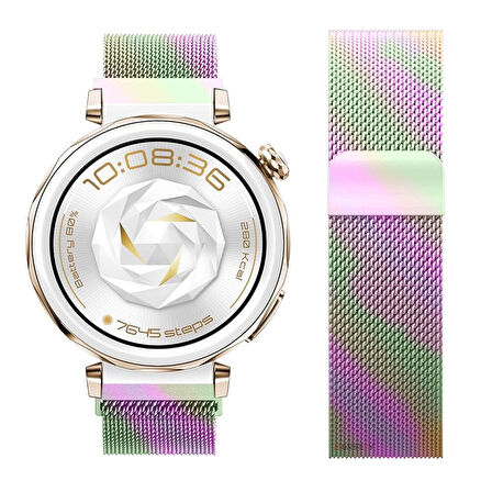 Huawei Watch GT5 Pro 42mm Uyumlu Manyetik Milanese Loop Metal Kordon 
