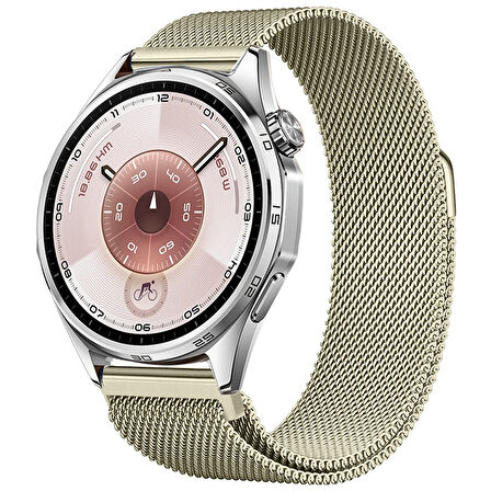 Huawei Watch GT6 46mm Uyumlu Manyetik Milanese Loop Metal Kordon 