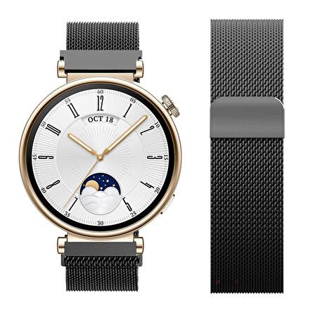 Huawei Watch GT4 41mm Uyumlu Manyetik Milanese Loop Metal Kordon 