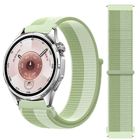 Huawei Watch GT6 46mm İle Uyumlu Ayarlanabilir Cırt Cırtlı Yumuşak Spor Kumaş Örgü Kordon