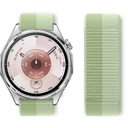 Huawei Watch GT6 46mm İle Uyumlu Ayarlanabilir Cırt Cırtlı Yumuşak Spor Kumaş Örgü Kordon