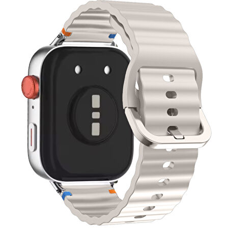 Huawei Watch Fit 3 İle Uyumlu Dalga Desenli Tokalı Yumusaş Soft Silikon Kordon