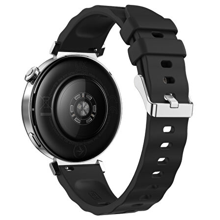 Sneezy Huawei Watch GT5 Pro 42mm İle Uyumlu SoftFlex Metal Tokalı Spor Silikon Akıllı Saat Kordonu