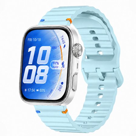 Huawei Watch Fit 5 Pro İle Uyumlu Dalga Desenli Tokalı Yumuşak Soft Silikon Kordon
