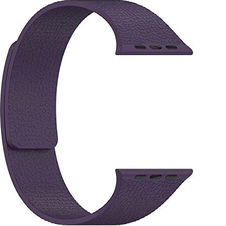 Apple Watch 2-3-4-5-6-7-8-10 & SE Uyumlu Manyetik Desenli Spor Silikon Kordon (38/40/41 & 42 mm)