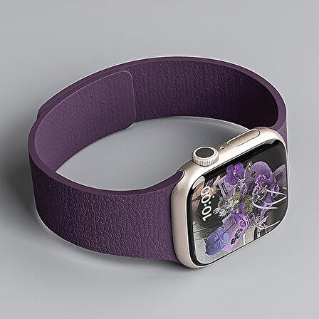 Apple Watch 2-3-4-5-6-7-8-10 & SE Uyumlu Manyetik Desenli Spor Silikon Kordon (38/40/41 & 42 mm)