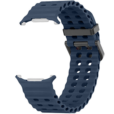 Samsung Galaxy Watch 7 Ultra İle Uyumlu AirFlow Metal Tokalı Yumuşak Soft Silikon Kordon 