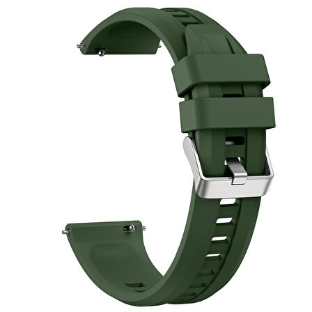 Sneezy Huawei Watch GT6 46mm İle Uyumlu Spor Silikon Metal Tokalı Soft Saat Kordonu