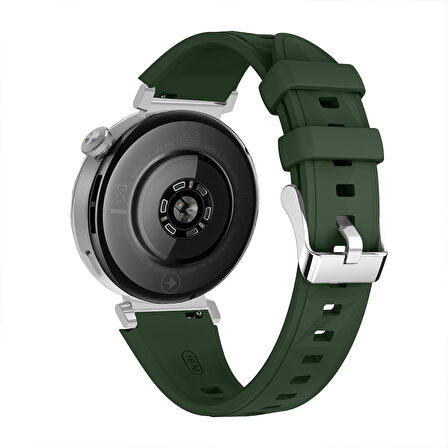 Sneezy Huawei Watch GT5 Pro 42mm İle Uyumlu Prism Metal Tokalı Soft Yumuşak Silikon Kordon