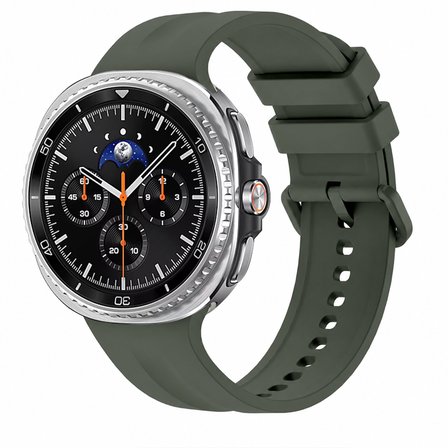 Samsung Galaxy Watch 8 Classic 46mm İle Uyumlu Oluklu Silikon Kordon Ayarlanabilir Spor Saat Kayışı