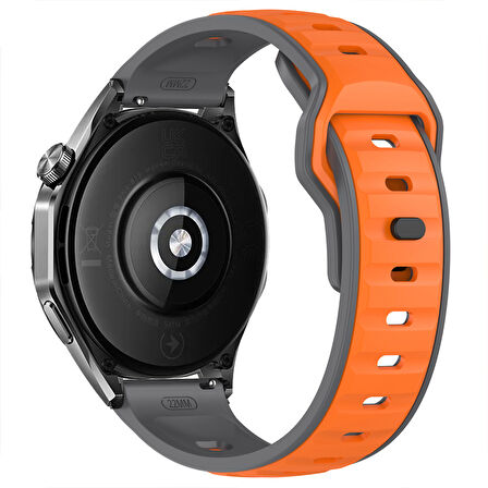 Huawei Watch GT6 46mm İle Uyumlu Çift Renkli Spor Silikon Kordon Nefes Alabilir Konforlu