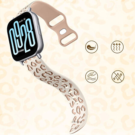 Redmi Watch 5 Lite Active İle Uyumlu Leopar Desenli Yumuşak Silikon Kordon