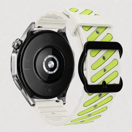 Huawei Watch GT 5 Pro 46 mm Uyumlu Çift Renkli Delikli Silikon Spor Kordon