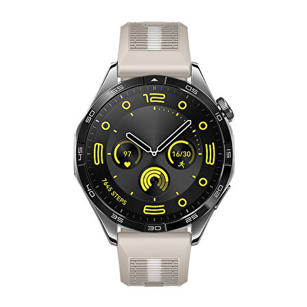 Huawei Watch GT4 46mm İle Uyumlu SportStripe Örgü Desen Metal Tokalı Silikon Akıllı Saat Kordonu