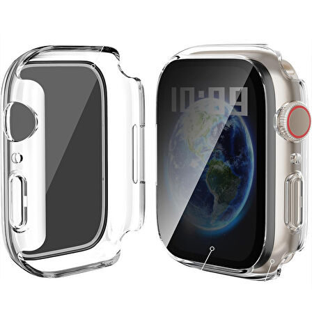 İOS Watch 2 3 4 5 6 44mm Uyumlu Hayalet PC Sert Kasa Ekran Koruycu 360 Güvenli Koruma