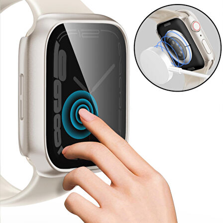 İOS Watch 2 3 4 5 6 44mm Uyumlu Hayalet PC Sert Kasa Ekran Koruycu 360 Güvenli Koruma