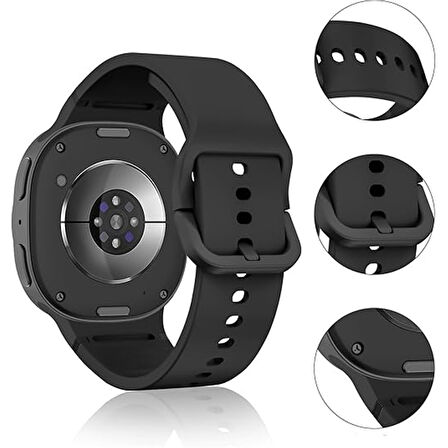 Samsung Galaxy Watch 8 44mm 40mm İle Uyumlu Metal Tokalı PureLux Soft Silikon Kordon