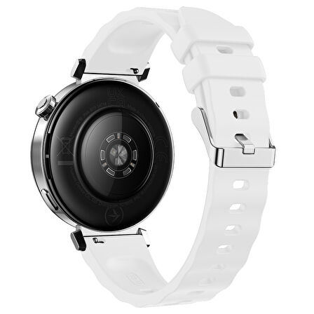 Sneezy Huawei Watch GT5 41mm İle Uyumlu SoftFlex Metal Tokalı Spor Silikon Akıllı Saat Kordonu