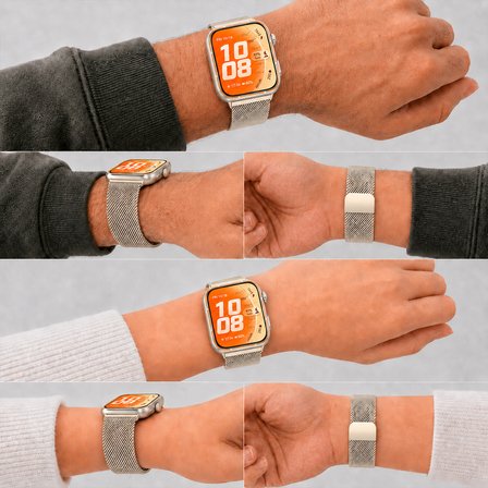 Huawei Watch Fit 5 Pro Uyumlu Milanese Örgü Metal Mıknatıslı Ayarlanabilir Kordon