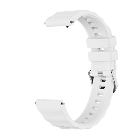 Sneezy Huawei Watch GT5 Pro 42mm İle Uyumlu SoftFlex Metal Tokalı Spor Silikon Akıllı Saat Kordonu