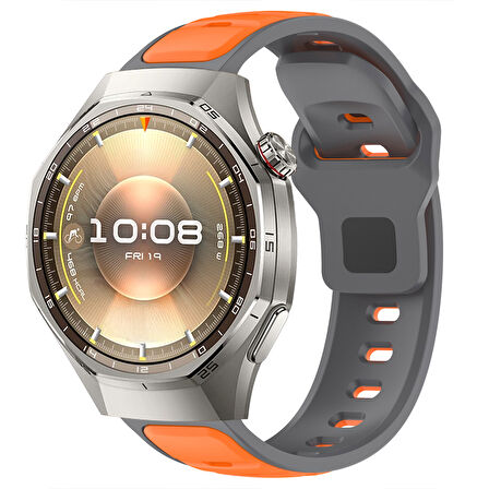 Huawei Watch GT6 Pro 46mm İle Uyumlu Çift Renkli Spor Silikon Kordon Nefes Alabilir Konforlu