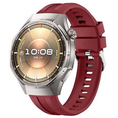 Sneezy Huawei Watch GT6 Pro 46mm İle Uyumlu Spor Silikon Metal Tokalı Soft Saat Kordonu