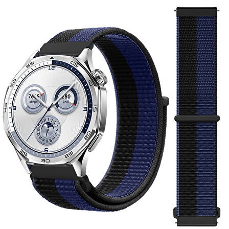 Huawei Watch GT5 46mm GT4 46mm İle Uyumlu Ayarlanabilir Cırt Cırtlı Yumuşak Spor Kumaş Örgü Kordon