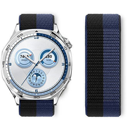 Huawei Watch GT5 46mm GT4 46mm İle Uyumlu Ayarlanabilir Cırt Cırtlı Yumuşak Spor Kumaş Örgü Kordon