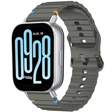 Redmi watch 5 Lite 5 Active İle Uyumlu Dalga Desenli Tokalı Yumusaş Soft Silikon Kordon